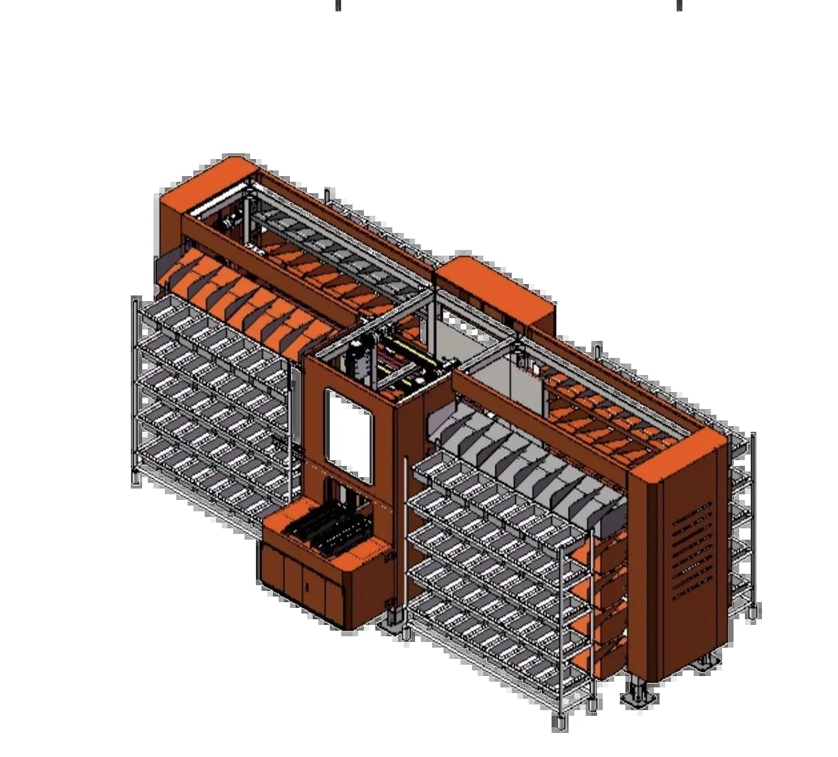 3D put-wall sorter vertical consolidation system in automated warehouse