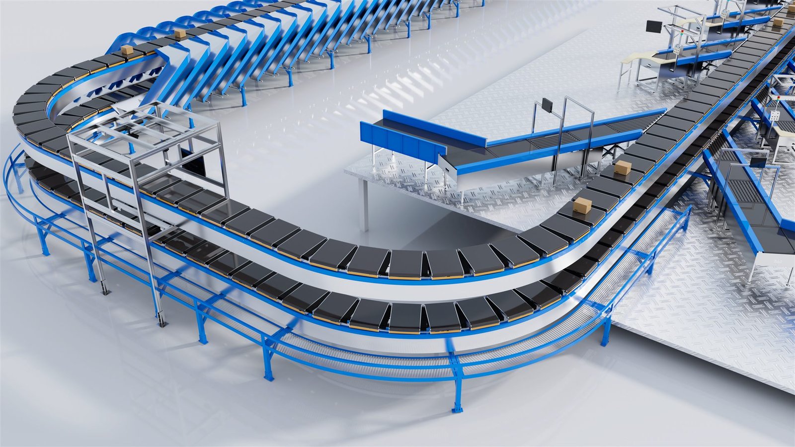 Loop cross-belt sorter installed in parcel sorting hub