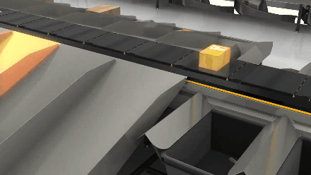 Sorting line discharging parcels in live operation